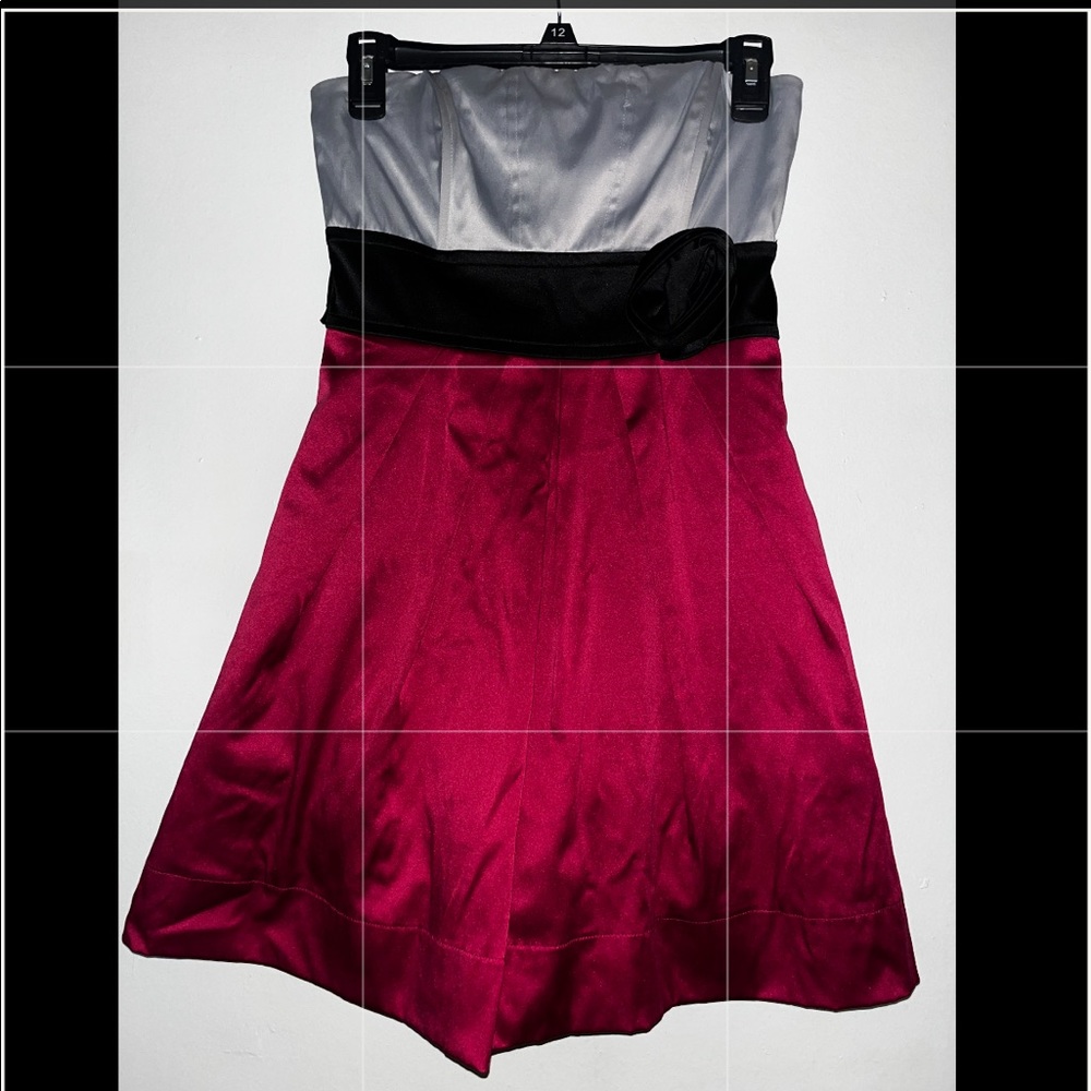 Gray, Black, & Hot Pink Semiformal Mini Dress